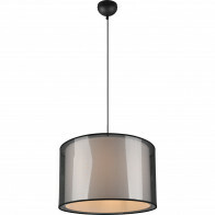 Suspension LED - Luminaire Suspendu - Trion Bidon - Douille E27 - 1-lumière - Rond - Mat Noir - Aluminium