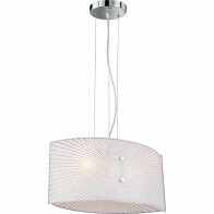 Suspension LED - Luminaire Suspendu - Trion Elize - Douille E27 - 2-lumières - Ovale - Mat Chrome - Aluminium