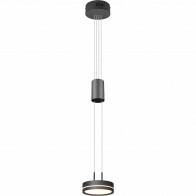 Suspension LED - Luminaire Suspendu - Trion Franco - 7.2W - 1-lumière - Blanc Chaud 3000K - Dimmable - Rond - Mat Anthracite - Aluminium