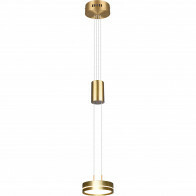 Suspension LED - Luminaire Suspendu - Trion Franco - 7.2W - 1-lumière - Blanc Chaud 3000K - Dimmable - Rond - Mat Or - Aluminium