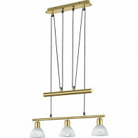 Suspension LED - Luminaire Suspendu - Trion Levino - Douille E14 - Blanc Chaud 3000K - 3-lumières - Rectangle - Mat Or - Aluminium