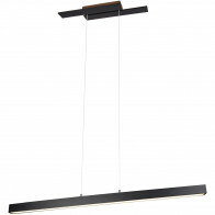 Suspension LED - Trion Balfy Up and Down - 44W - Blanc Chaud 3000K - Dimmable - Rectangle - Mat Noir - Aluminium