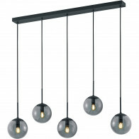 Suspension LED - Trion Balina - Douille E14 - 5-lumières - Rectangle - Mat Anthracite - Aluminium