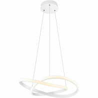 Suspension LED - Luminaire Suspendu - Trion Corcy - 27W - Blanc Neutre 4000K - Dimmable - Rond - Mat Blanc - Aluminium
