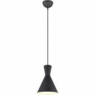 Suspension LED - Trion Ewomi - Douille E27 - 1-lumière - Rond - Mat Noir - Aluminium - Ø20cm