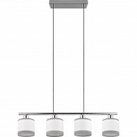 Lampe suspendue LED - Trion Vamos - Douille E14 - 4-lumières - Rectangulaire - Chrome - Métal