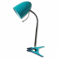 Lampe à Pince LED - Aigi Wony - Douille E27 - Bras Flexible - Rond - Bleu Brillant