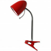 Lampe à Pince LED - Aigi Wony - Douille E27 - Bras Flexible - Rond - Rouge Brillant