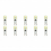 Pack de 10 Lampes LED - Aigi Yvona - Douille G9 - 2.5W - Blanc Froid 6500K - Mat Blanc - Plastique