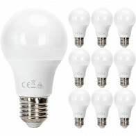 Pack de 10 Lampes LED - Douille E27 - 8W - Blanc Froid 6500K