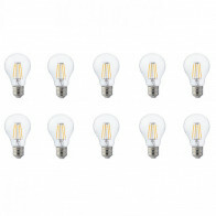 Pack de 10 Lampes LED - Filament - Douille E27 - 4W - Blanc Chaud 2700K