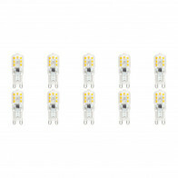 Pack de 10 Lampes LED - Douille G9 - Dimmable - 3W - Blanc Froid 6000K - Transparent | Remplace 32W