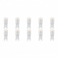 Pack de 10 Lampes LED - Douille G9 - Dimmable - 3W - Blanc Chaud 3000K - Blanc Lait | Remplace 32W