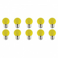 Pack de 10 Lampes LED - Romba - Jaune Coloré - Douille E27 - 1W