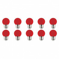 Pack de 10 Lampes LED - Romba - Rouge Coloré - Douille E27 - 1W