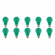 Pack de 10 Lampes LED - Specta - Vert Coloré - Douille E27 - 3W