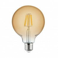 Lampe LED - Filament Rustique - Globe - Douille E27 - 6W - Blanc Chaud 2200K