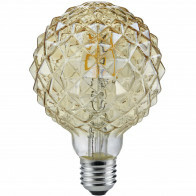 Lampe LED - Filament - Trion Globin - Douille E27 - 4W - Blanc Chaud 2700K - Ambre - Aluminium