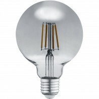 Lampe LED - Filament - Trion Globin - Douille E27 - 6W - Blanc Chaud 3000K - Couleur Fumée - Aluminium
