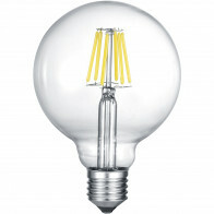 Lampe LED - Filament - Trion Globin XL - Douille E27 - 8W - Blanc Chaud 2700K - Dimmable - Transparent Clair - Verre