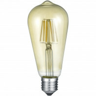 Lampe LED - Filament - Trion Kalon - Douille E27 - 6W - Blanc Chaud 2700K - Ambre - Aluminium