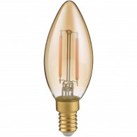 Lampe LED - Filament - Trion Kamino - Douille E14 - 2W - Blanc Chaud-2700K - Ambre - Verre
