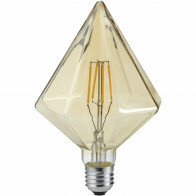 Lampe LED - Filament - Trion Krolin - Douille E27 - 4W - Blanc Chaud 2700K - Ambre - Aluminium