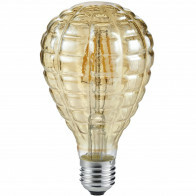 Lampe LED - Filament - Trion Topus - 4W - Douille E27 - Blanc Chaud 2700K - Ambre - Aluminium