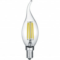 Lampe LED - Lampe à Bougie - Filament - Trion Kirza - 4W - Douille E14 - Blanc Chaud 2700K - Dimmable - Transparent Clair - Verre
