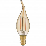 Lampe LED - Lampe à Bougie - Filament - Trion Kirza - Douille E14 - 2W - Blanc Chaud-2700K - Ambre - Verre