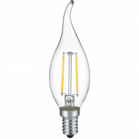 Lampe LED - Lampe à Bougie - Filament - Trion Kirza - Douille E14 - 2W - Blanc Chaud-2700K - Transparent Clair - Verre
