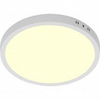 Panneau LED - Ø30 Blanc Chaud 3000K - 28W Montage en Surface Rond - Mat Blanc - Sans Scintillement