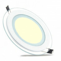 Downlight LED Slim - Rond Encastré 15W - Blanc Chaud 3000K - Mat Blanc Verre - Ø200mm