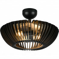 Plafonnier LED - Éclairage de Plafond - Trion Colman - Douille E27 - 2-lumières - Rond - Mat Noir - Aluminium