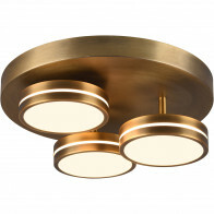 Plafonnier LED - Éclairage de Plafond - Trion Franco - 25.5W - Blanc Chaud 3000K - 3-lumières - Dimmable - Rond - Bronze Ancien - Aluminium