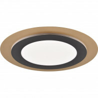 Plafonnier LED - Éclairage de plafond - Trion Groan - 42W - Couleur ajustable - Commande à distance - Dimmable - Rond - Or Noir - Métal