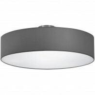Plafonnier LED - Éclairage de Plafond - Trion Hotia - Douille E27 - 3-lumières - Rond - Mat Gris - Aluminium