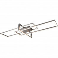 Plafonnier LED - Éclairage de Plafond - Trion Salana - 34W - Blanc Chaud 3000K - Dimmable - Rectangle - Mat Nickel - Aluminium