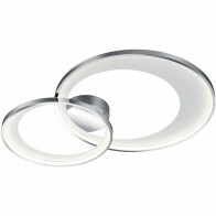 Plafonnier LED - Trion Granity - 36W - Blanc Chaud 3000K - Dimmable - Ovale - Mat Chrome - Aluminium