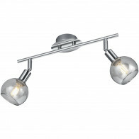 Spot de plafond LED - Trion Brista - Douille E14 - 2-lumières - Rond - Chrome Brillant - Aluminium