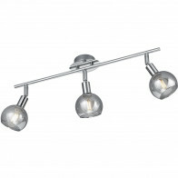 Spot de plafond LED - Trion Brista - Douille E14 - 3-lumières - Rond - Chrome Brillant - Aluminium