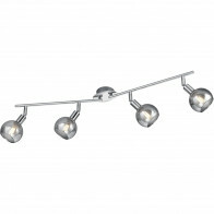 Spot de plafond LED - Trion Brista - Douille E14 - 4-lumières - Rond - Chrome Brillant - Aluminium