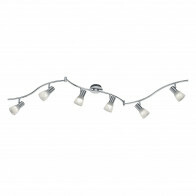 Spot de plafond LED - Trion Levino - Douille E14 - Blanc Chaud 3000K - 6-lumières - Rectangle - Mat Nickel - Aluminium