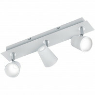 Spot de plafond LED - Trion Narca - 18W - Blanc Chaud 3000K - 3-lumières - Rectangle - Mat Blanc - Aluminium