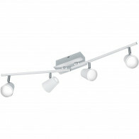 Spot de plafond LED - Trion Narca - 24W - Blanc Chaud 3000K - 4-lumières - Rectangle - Mat Blanc - Aluminium