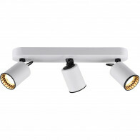 Spot de plafond LED - Trion Pirlo - Douille GU10 - 3-lumières - Rectangle - Mat Blanc - Aluminium