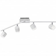 Spot de plafond LED - Trion Ribon - 16W - Blanc Chaud 3000K - 4-lumières - Rectangle - Mat Blanc - Aluminium