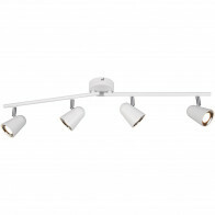 Spot de plafond LED - Trion Toluno - 12W - Blanc Chaud 3000K - 4-lumières - Rectangle - Mat Blanc - Plastique