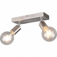 Spot de plafond LED - Trion Zuncka - Douille E27 - 2-lumières - Rectangle - Mat Nickel - Aluminium