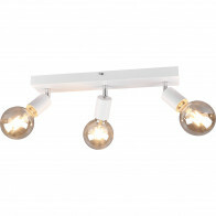 Spot de plafond LED - Trion Zuncka - Douille E27 - 3-lumières - Rectangle - Mat Blanc - Aluminium